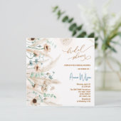ボホパンパスグラスワイルドフラワーブライダルシャワー 招待状 (スタンド正面)