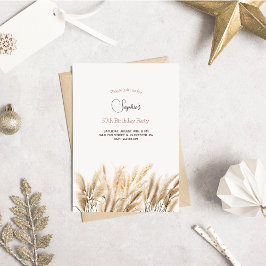 ボホパンパスグラス大人誕生日招待 招待状