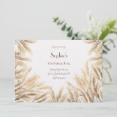 ボホパンパスグラス大人誕生日招待 招待状 (スタンド正面)