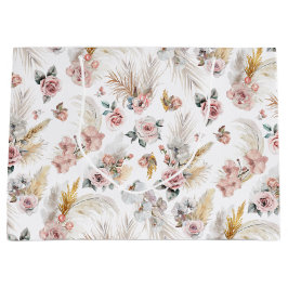 ボホパンパスグラス抱き枕赤面フローラ ラージペーパーバッグ