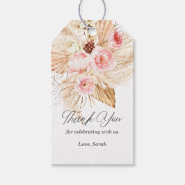 ボホパンパスグラス水彩フローラ赤ちゃんシャワー ギフトタグ