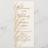 ボホパンパスグラス水彩結婚式プログラム プログラム (正面)