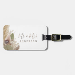 ボホパンパスグラス水彩色 ラゲッジタグ