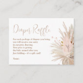 ボホパンパスグラス男女兼用おむつラッフル エンクロージャーカード (正面)