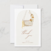 ボホパンパスグラス男女兼用ハローベイビーシャワー サンキューカード (正面)