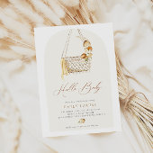 ボホパンパスグラス男女兼用ハローベイビーシャワー 招待状