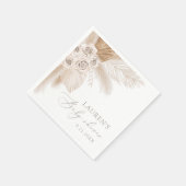 ボホパンパスグラス男女兼用赤ちゃんシャワー スタンダードカクテルナプキン (角)