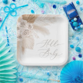 ボホパンパスグラス男女兼用赤ちゃんシャワー ペーパープレート (パーティー)