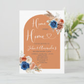 ボホパンパスグラス素朴フローラ引っ越し祝いパーティーパーティー 招待状 (スタンド正面)