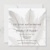 ボホパンパスグラス結婚のリハーサルディナー 招待状 (正面)