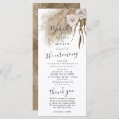 ボホパンパスグラス結婚の式典プログラム プログラム (正面/裏面)