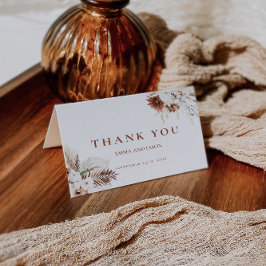 ボホパンパスグラス結婚ズサンキューカード サンキューカード