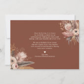 ボホパンパスグラス結婚ズサンキューカード サンキューカード (裏面)