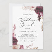 ボホパンパスグラス結婚ズブランチ 招待状 (正面)