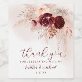 ボホパンパスグラス結婚ズブルゴーニュバラワインラベ ワインラベル (シングルラベル)