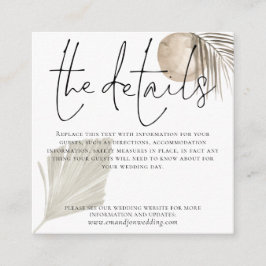 ボホパンパスグラス結婚ズ詳細 エンクロージャーカード