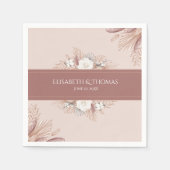 ボホパンパスグラス結婚ズ スタンダードカクテルナプキン (正面)