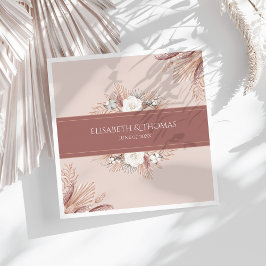 ボホパンパスグラス結婚ズ スタンダードカクテルナプキン