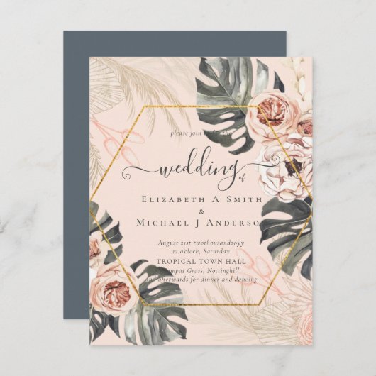 ボホパンパスグラス結婚トロピカル (正面/裏面)