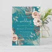 ボホパンパスグラス結婚トロピカル 招待状 (スタンド正面)