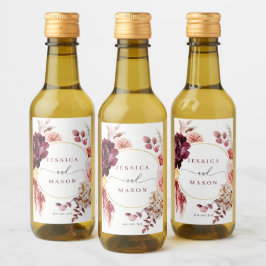 ボホパンパスグラス結婚式の引き出物ミニワインラベル ワインラベル