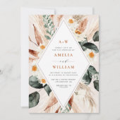 ボホパンパスグラス結婚式招待状 招待状 (正面)