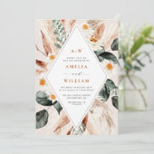 ボホパンパスグラス結婚式招待状 招待状 (スタンド正面)