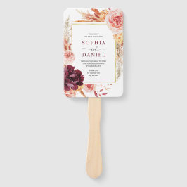 ボホパンパスグラス結婚式 プログラムファン ハンドファン