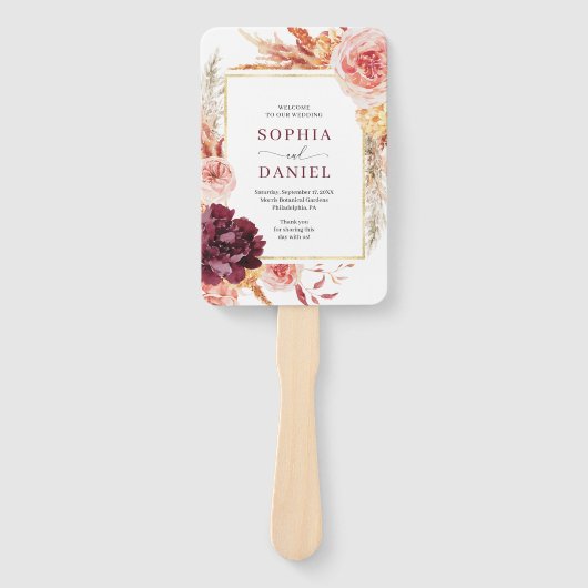 ボホパンパスグラス結婚式 プログラムファン ハンドファン (正面)