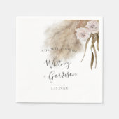 ボホパンパスグラス結婚砂漠 スタンダードカクテルナプキン (正面)