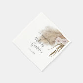 ボホパンパスグラス結婚砂漠 スタンダードカクテルナプキン (角)