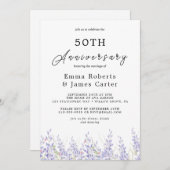 ボホパンパスグラス結婚50周年 招待状 (正面/裏面)