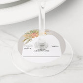 ボホパンパスグラス自然トロピカル結婚ズ ワイングラスタグ (クローズアップ)