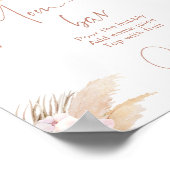 ボホパンパスグラス蘭ベビーシャワーモモモザバー ポスター (角)