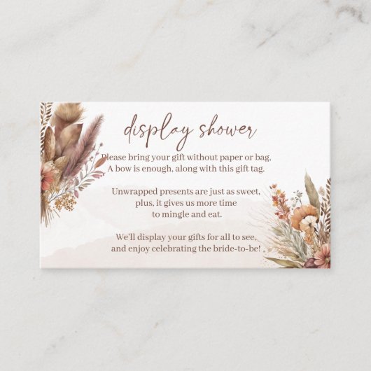 ボホパンパスグラス表示シャワー囲いカード エンクロージャーカード (正面)