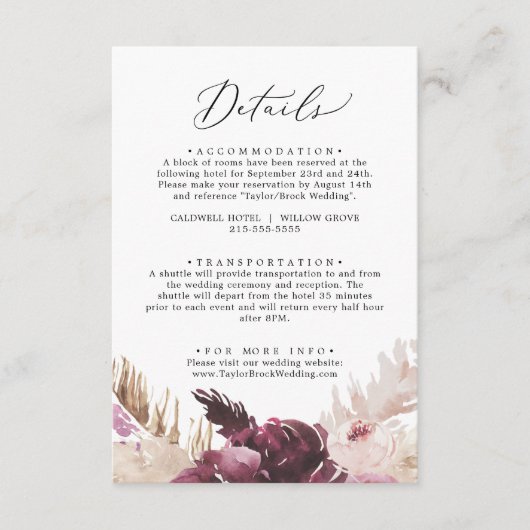 ボホパンパスグラス詳細エンクロージャカード エンクロージャーカード (正面)