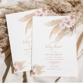 ボホパンパスグラス赤ちゃんシャワー招待 招待状