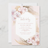 ボホパンパスグラス赤ちゃんシャワー 招待状 (正面)