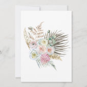 ボホパンパスグラス赤面フローラアーチベイビーシャワー 招待状 (裏面)