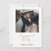 ボホパンパスグラス金ゴールド書道婚約 招待状 (裏面)