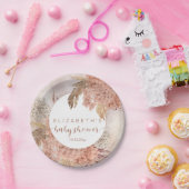 ボホパンパスグラス |あじさい女の子のベビーシャワーP ペーパープレート (パーティー)