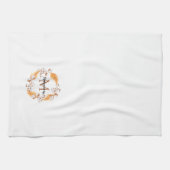 ボホパンパスグラス |コットンリースモノグラム キッチンタオル (横)