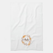 ボホパンパスグラス |コットンリースモノグラム キッチンタオル (縦)