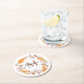 ボホパンパスグラス |コットンリースモノグラム ラウンドペーパーコースター (インサイチュ)