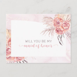 ボホパンパスグラス |バラメイド・オブ・オーナー（花嫁付き添い人）要求 インビテーションポストカード