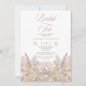 ボホパンパスグラス |バラ中立ブライダルティーシャワー 招待状 (正面)