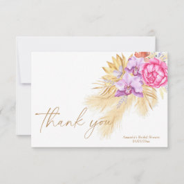 ボホパンパスグラス – ブライダルシャワー感謝していユー サンキューカード