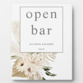 ボホパンパスグラス&ベージュフローラオープンバーサイン1 フォトプラーク (正面)