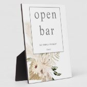 ボホパンパスグラス&ベージュフローラオープンバーサイン1 フォトプラーク (側面)