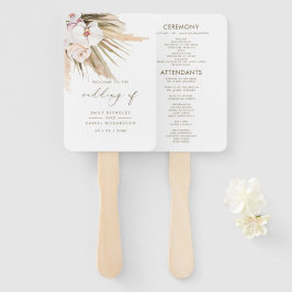 ボホパンパスグラス&書道結婚式 プログラム ハンドファン
